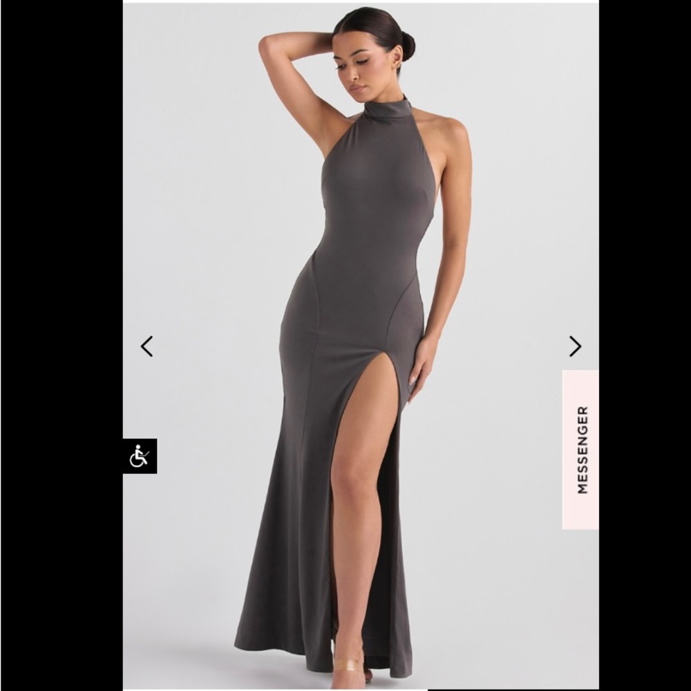 House of CB Juliette shadow halter gown - Picture 3 of 10
